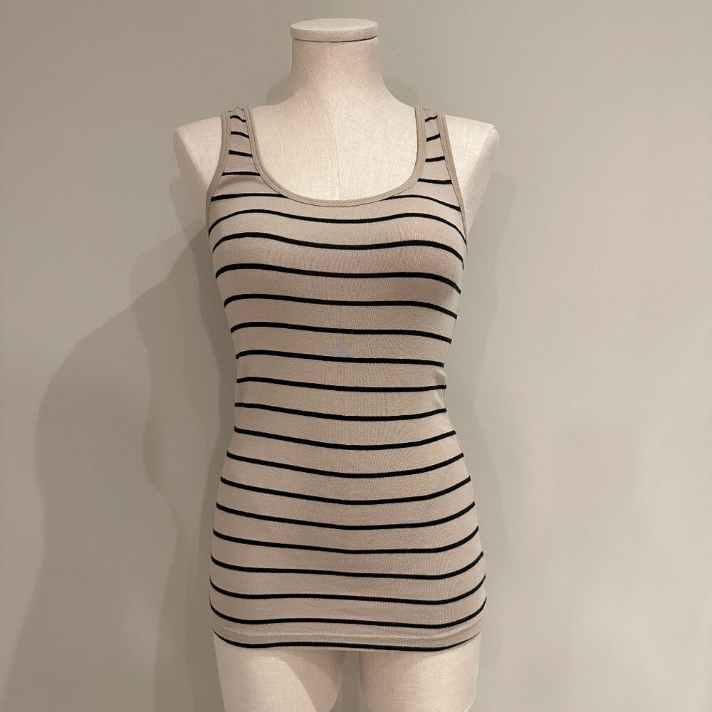Cynthia Rowley Tank Top Beige Womens Size M Striped